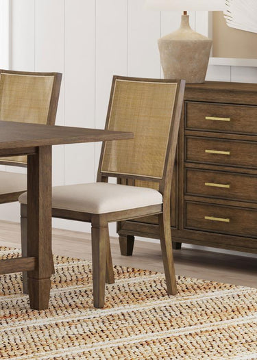 Matisse Woven Rattan Back Dining Chair - Light Brown