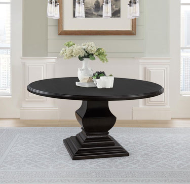 Twyla 60" Round Pedestal Dining Table - Dark Cocoa