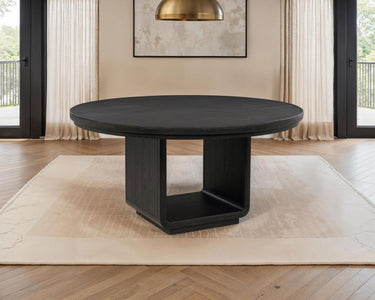 Leandro 60" Round Dining Table - Burnished Black