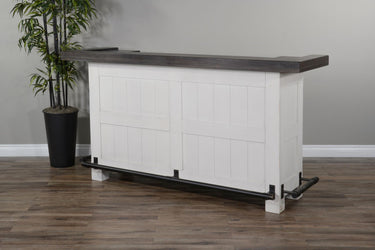 Carriage House 78" Bar - White/Dark Brown