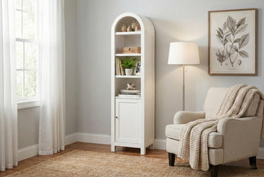 Sunny Designs Small Arched Cabinet w/Door - White