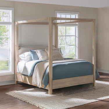 Solano Upholstered Canopy Bed - Weathered Mango