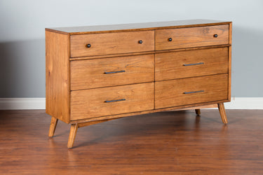 American Modern Six Drawer Dresser - Cinnamon