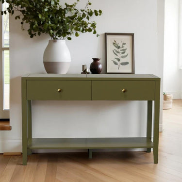 Avery Collection Console Table - Olive Green