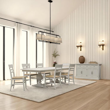 Hampton Rectangular Extension Double Pedestal Table - White