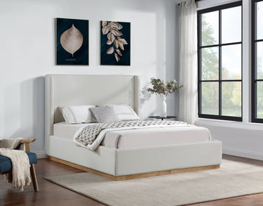 Flynn Upholstered Bed - Cream Linen