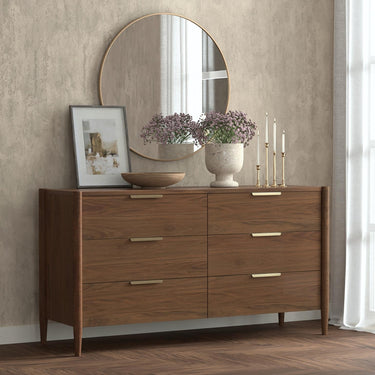Sinclair Six Drawer Dresser - Rich Walnut