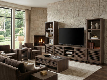 Sunny Designs Doe Valley Sliding Door 85" TV Console - Buckskin