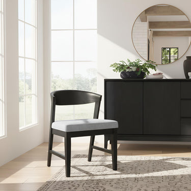 Cove Curved Wood Back Dining Chair - Black