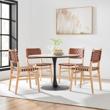 Marco Modern Woven Dining Chair - Natural/Brown