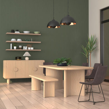 Gabrielle Rounded Edge 84" Dining Table - Light Oak