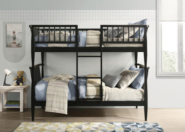 Abram Windsor Style Twin Over Twin Bunk Bed - Black