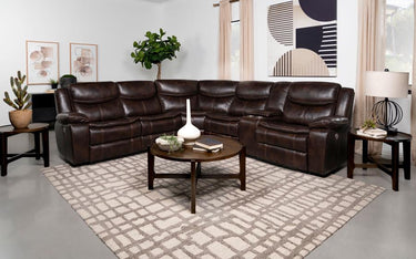 Sycamore 3 Pc Power Reclining Sectional - Dark Brown