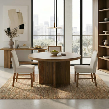 Donte 54" Round Dining Table - Warm Oak