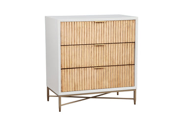 Larsen Three Drawer Chest - White/Natural