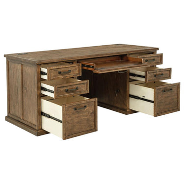 Altidore 68" Executive Double Pedestal Desk - Distressed Brown