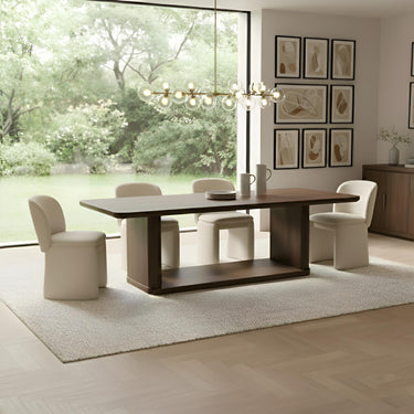 Lozano 94" Rectangular Rounded Dining Table - Warm Walnut