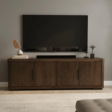 Lozano 71" Four Door Media Console - Warm Walnut