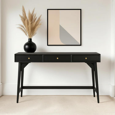 Flynn Mid Century Modern Writing Desk - Black