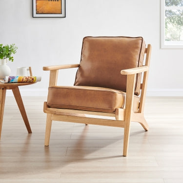 Albert Faux Leather Accent Chair - Borneo Chocolate