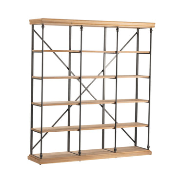 La Salle 72"W Bookshelf - Natural/Metal