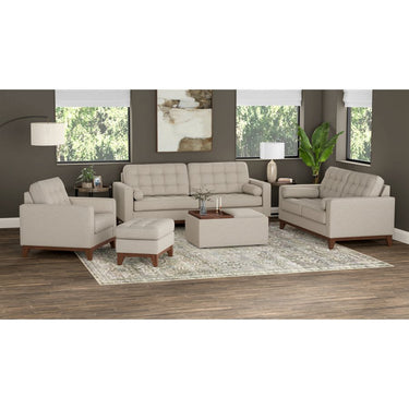 Presley Mid Century Modern Tufted Sofa - Beige