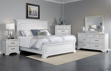 Clara Panel Bed - Antique White