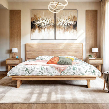 Gia Collection Platform Bed - Light Driftwood
