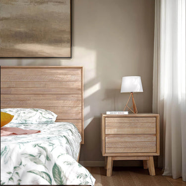 Gia Collection Two Drawer Nightstand - Light Driftwood