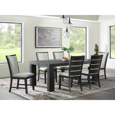 Grady Chunky Leg Rectangular Extension Dining Table - Black