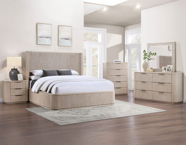 Henry Reeded Five Drawer Chest - Tan