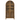 Portico Arched Top Glass Door Cabinet w/Drawers - Rich Brown