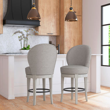 Westford Swivel Bar Stool - Grey/Linen