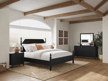 Calhoun Two Drawer Nightstand - Ebony Whiskey Oak